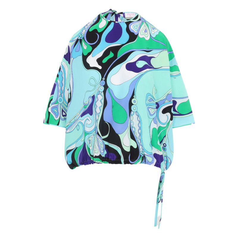Pucci Orchid-print Silk Blouse