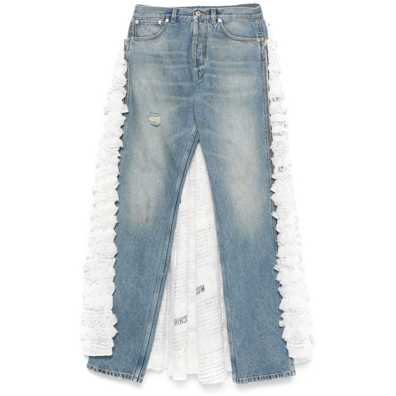 Moschino Ruffled-train Jeans