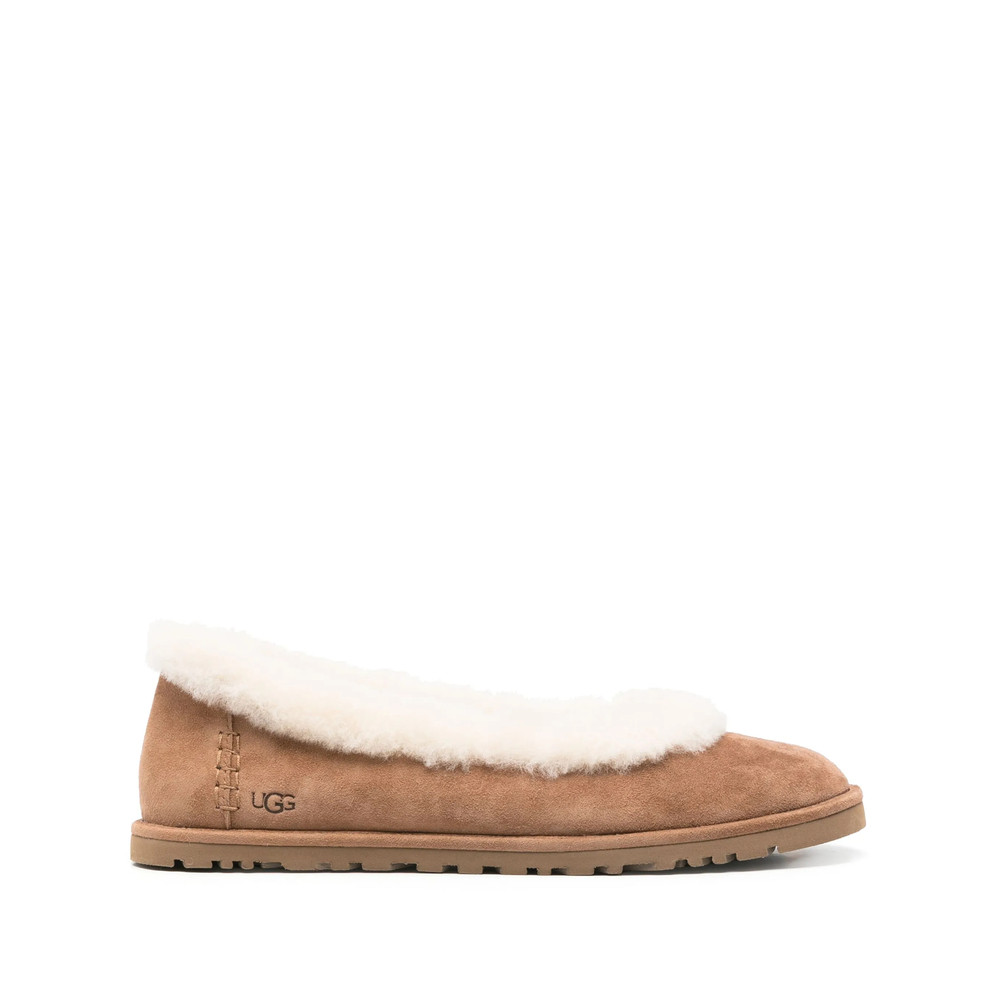 Ugg Fur Trim Flat Shoes