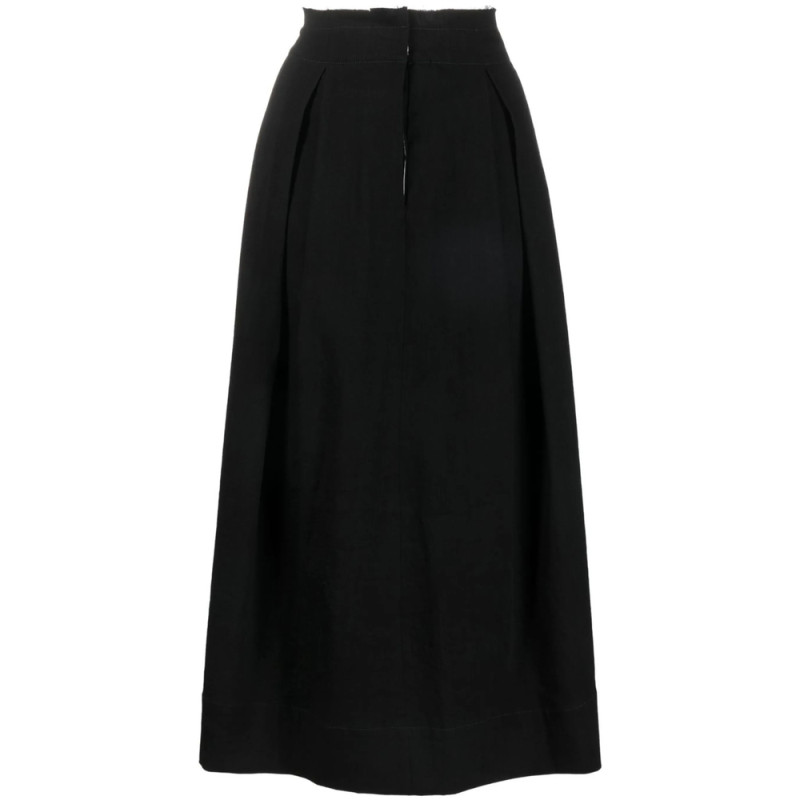 Uma Wang Raw-edge Pleated Long Skirt