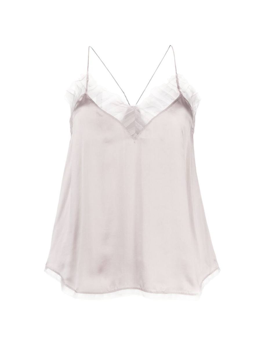 lace-detailing sleeveless top