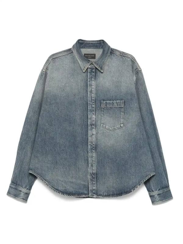 logo-embroidered denim jacket
