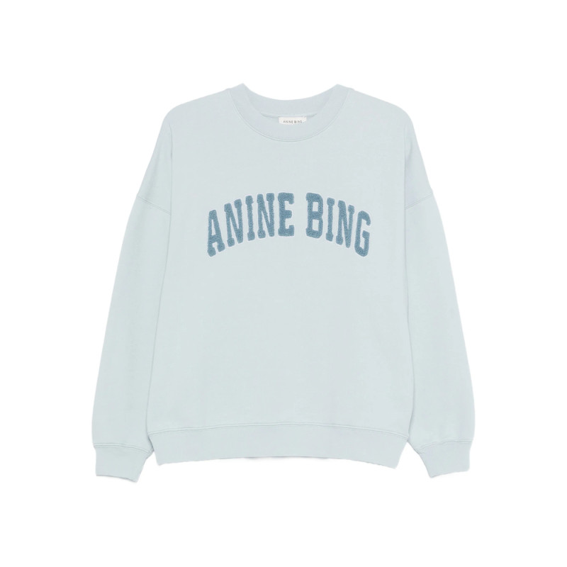 Anine Bing Miles Logo Blue Sweatshirt