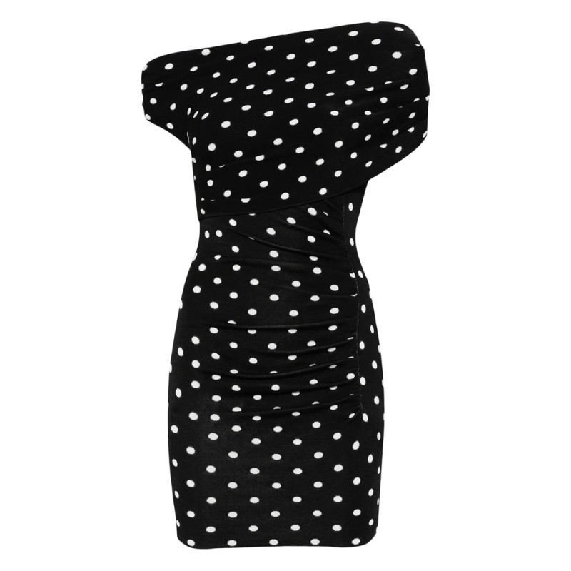 Self-portrait Polka-dot Ruched Mini Dress