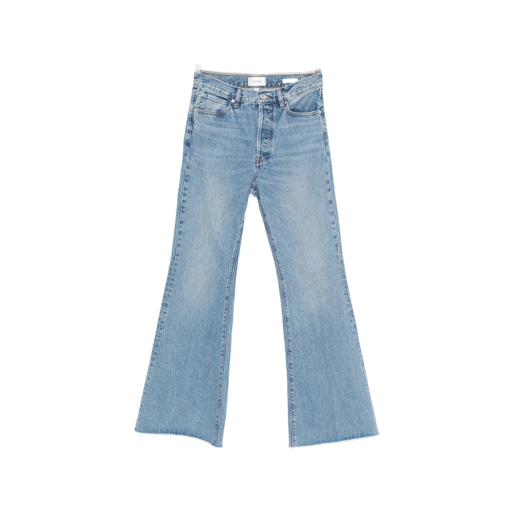 Frame The Lax Raw-edge Wide-leg Jeans