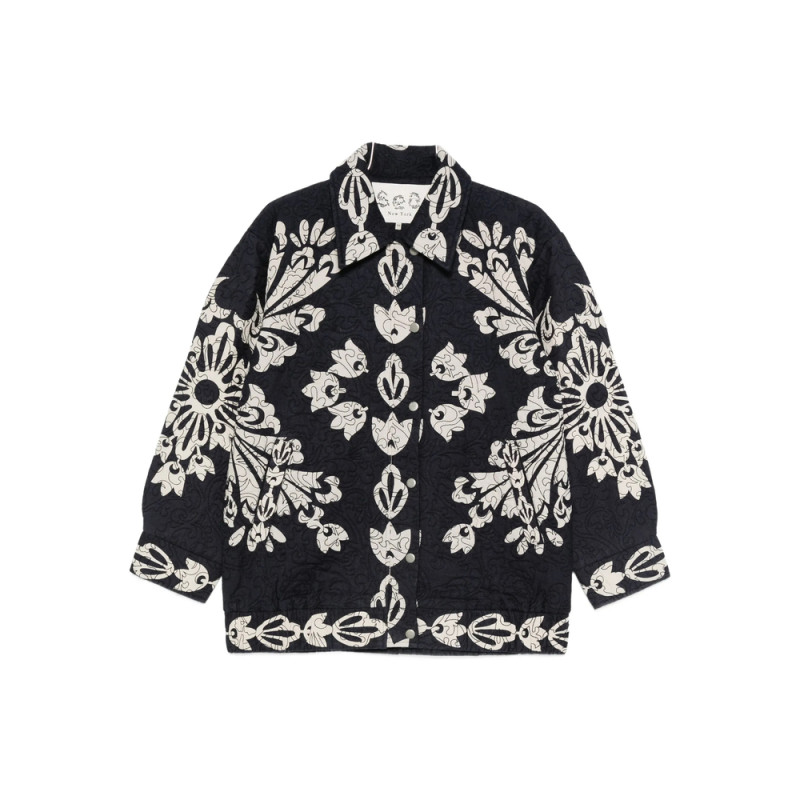 Sea Liliana Floral-embroidered Quilted Jacket