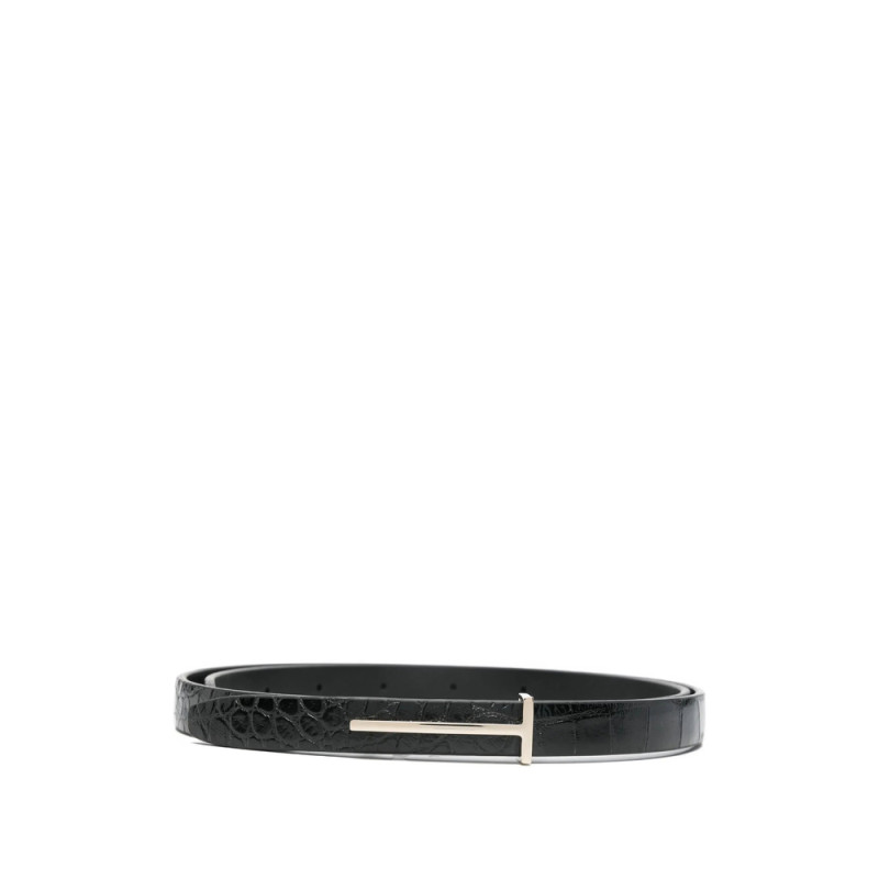 Tom Ford Crocodile-embossed T-buckle Belt