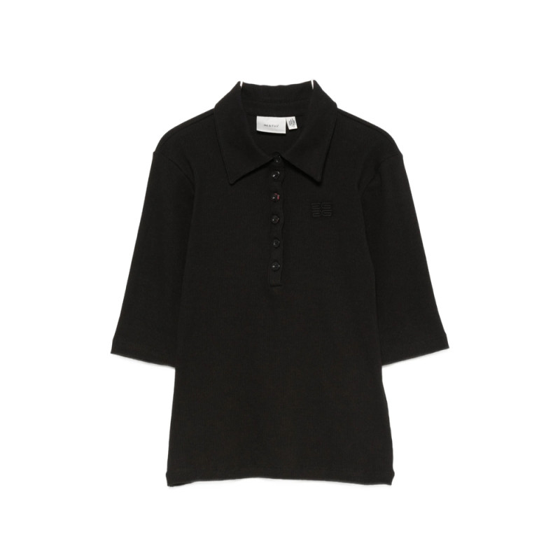Gestuz Drew Ribbed-knit Polo Shirt