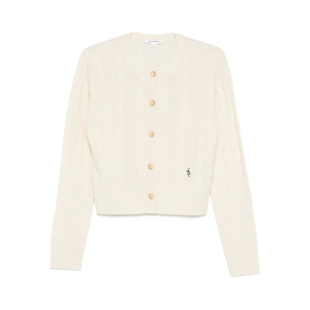 Sporty & Rich Cable-knit Buttoned Cardigan