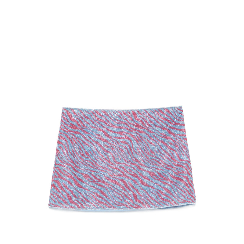 Oséree Animalier Zebra-print Mini Beach Skirt