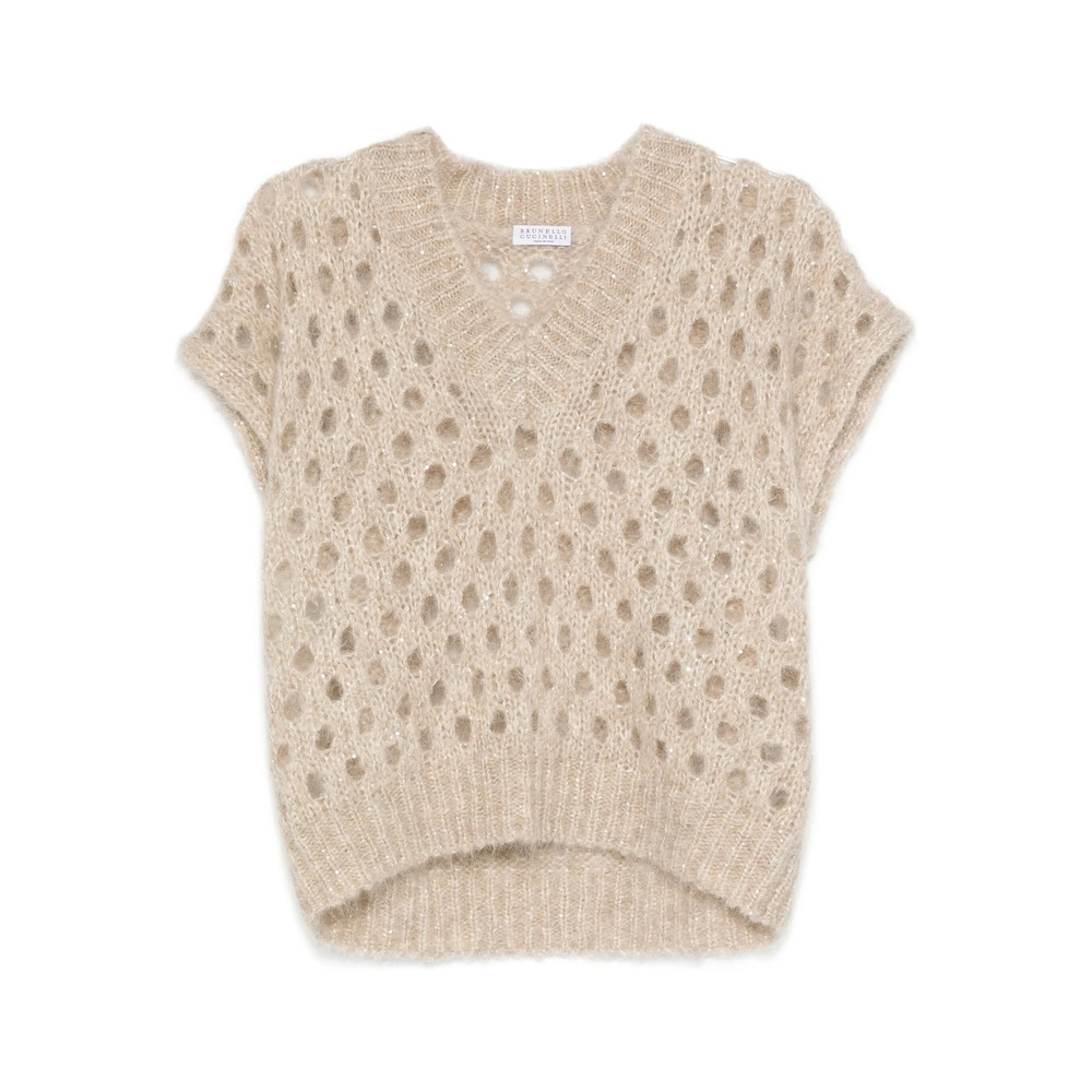 Brunello Cucinelli V-neck Open-knit Vest