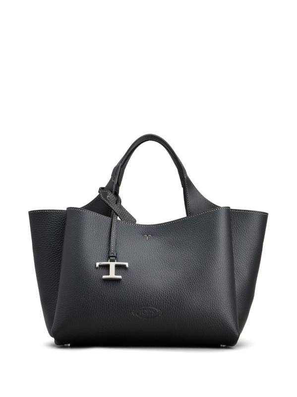 medium logo-plaque leather tote bag