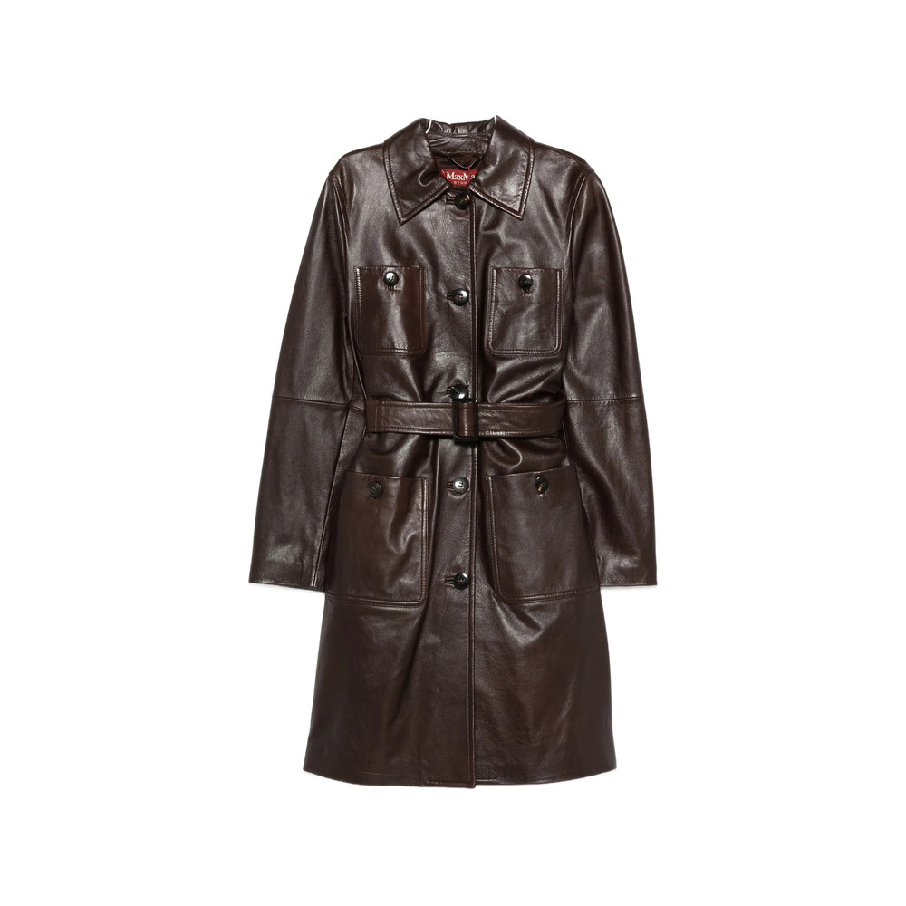 Max Mara Studio Mstamaca Button Belted Jacket