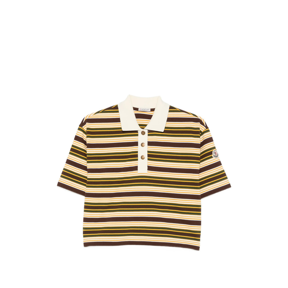 Moncler Manica Corta Striped Short-sleeve Polo Shirt