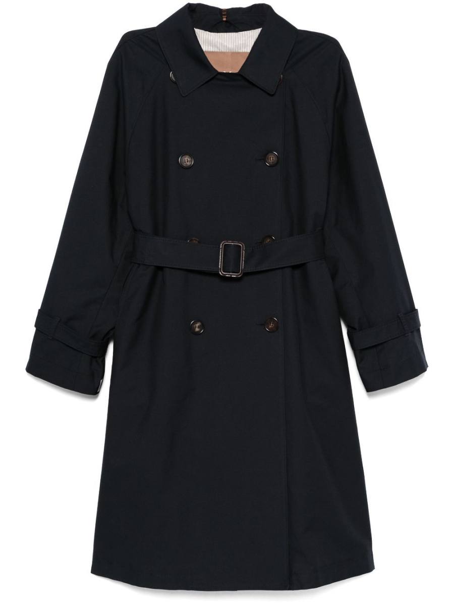 gabardine-weave trench coat