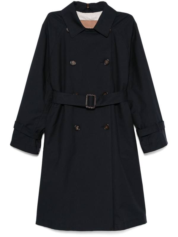 gabardine-weave trench coat