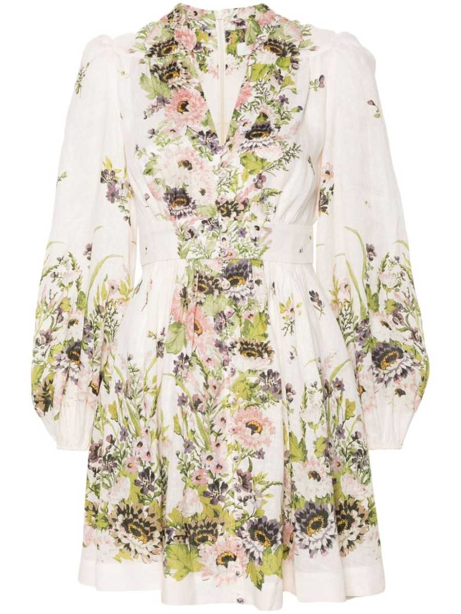 Halliday Plunge linen mini dress