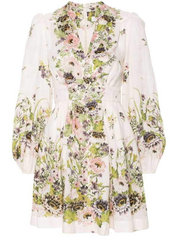 Halliday Plunge linen mini dress