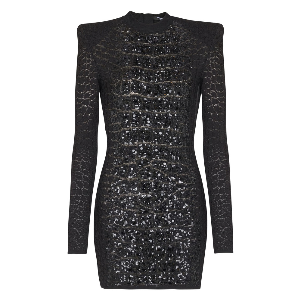 Balmain Sequin-embellished Knit Mini Dress