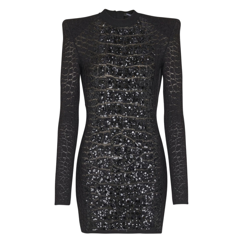 Balmain Sequin-embellished Knit Mini Dress