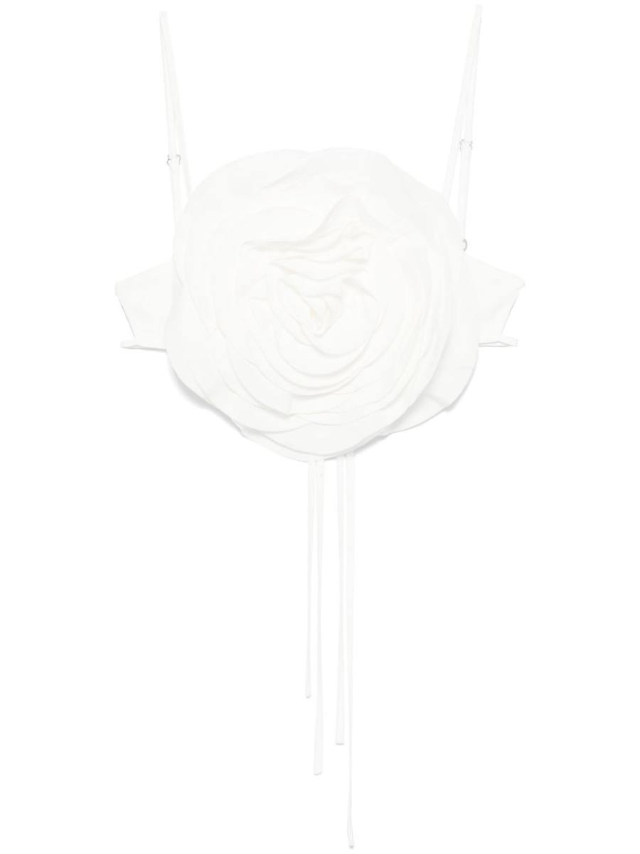floral-appliqué top