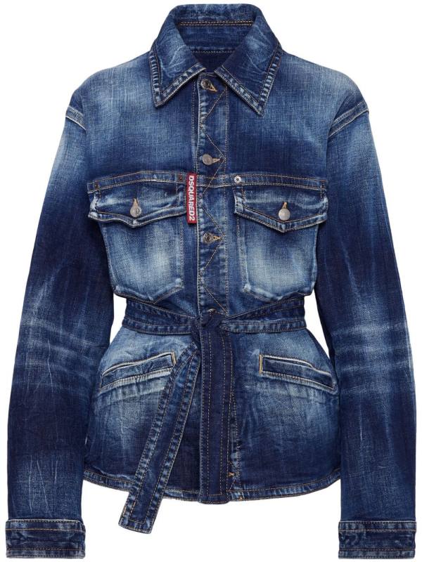belted denim jacket
