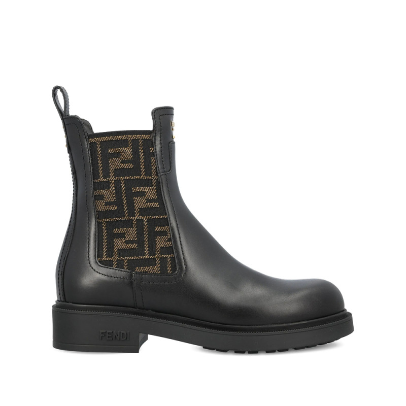 Fendi Filo Leather Chelsea Boots