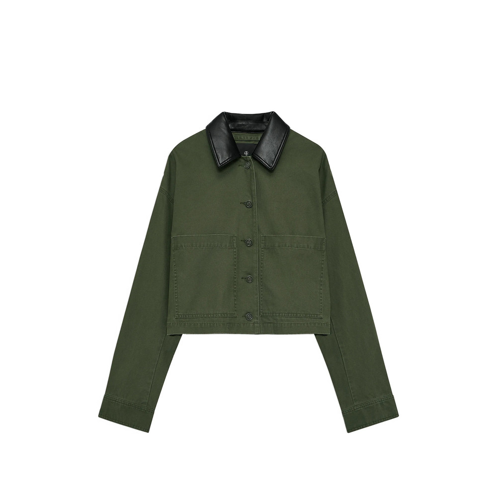 Anine Bing Yuma Contrast-collar Cropped Jacket