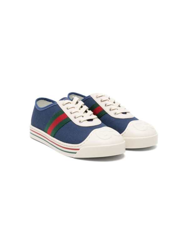 logo-embossed canvas sneakers