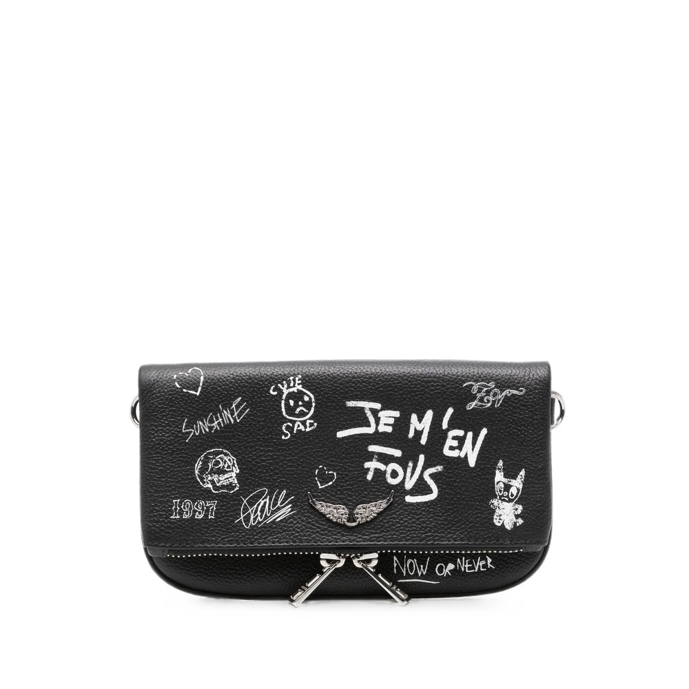 Zadig & Voltaire Mini Rock Graffiti-print Clutch Bag