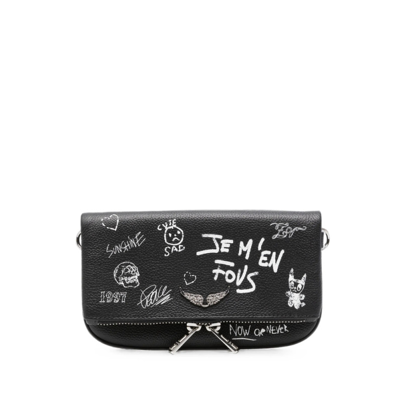 Zadig & Voltaire Mini Rock Graffiti-print Clutch Bag