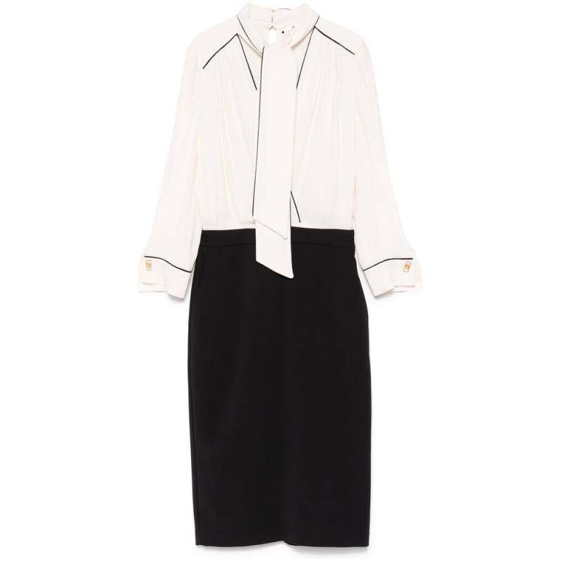 Elisabetta Franchi Georgette Crepe Midi Dress