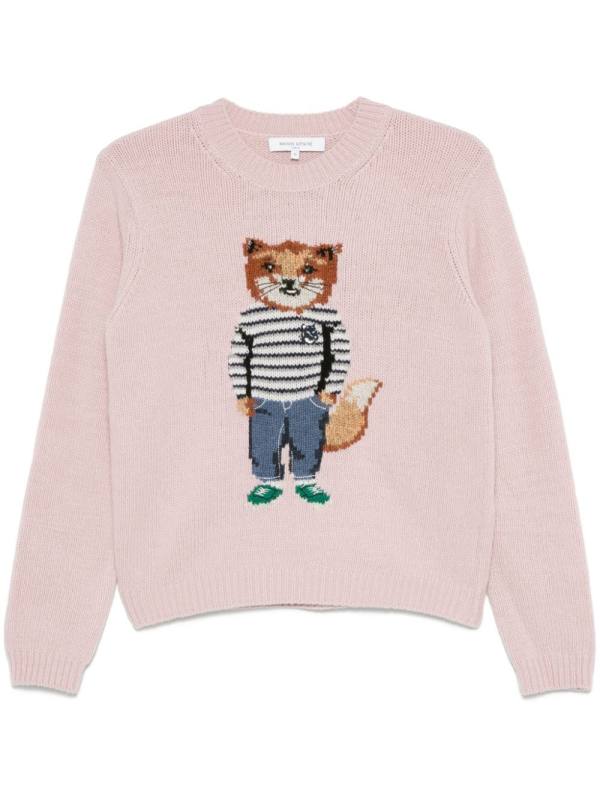 Fox-intarsia sweater