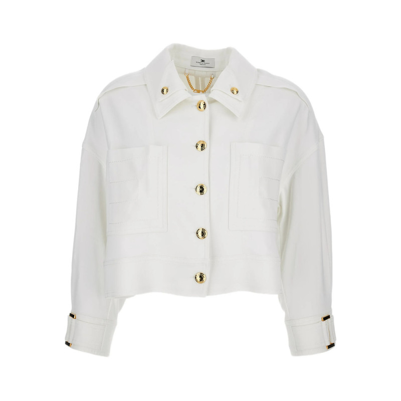 Elisabetta Franchi Gold Button Patch Pocket Jacket