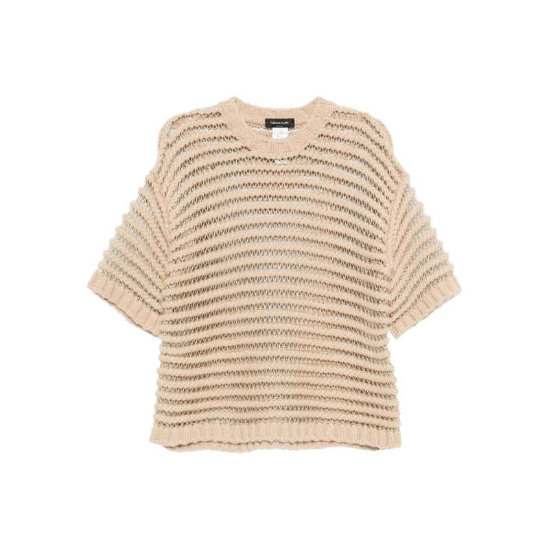 Fabiana Filippi Open-knit Short-sleeve Top