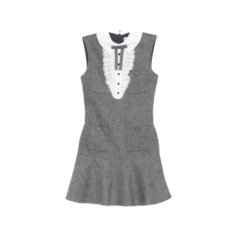 Self-portrait Ruffled Collared Mini Dress