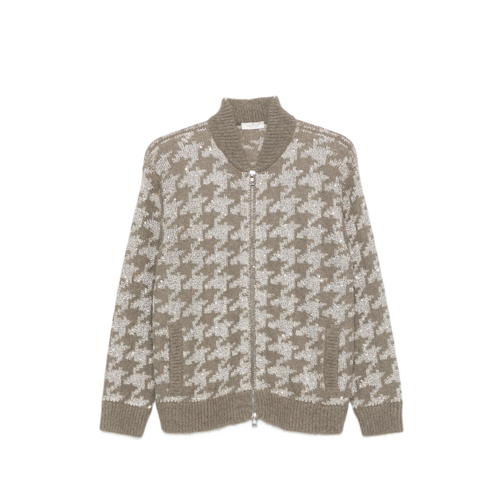 Panicale Houndstooth-pattern Sequin-embellished Cardigan