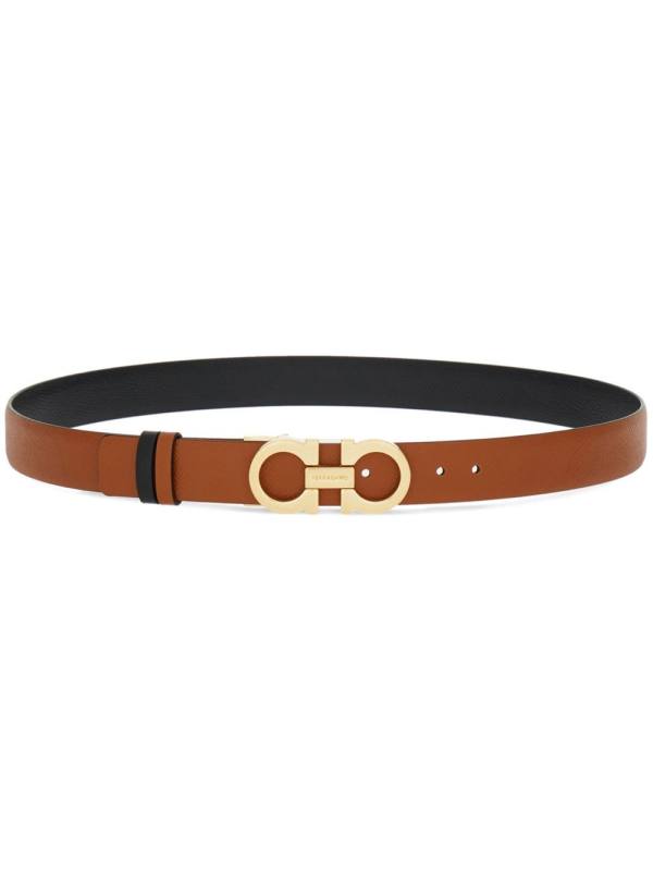 reversible Gancini leather belt