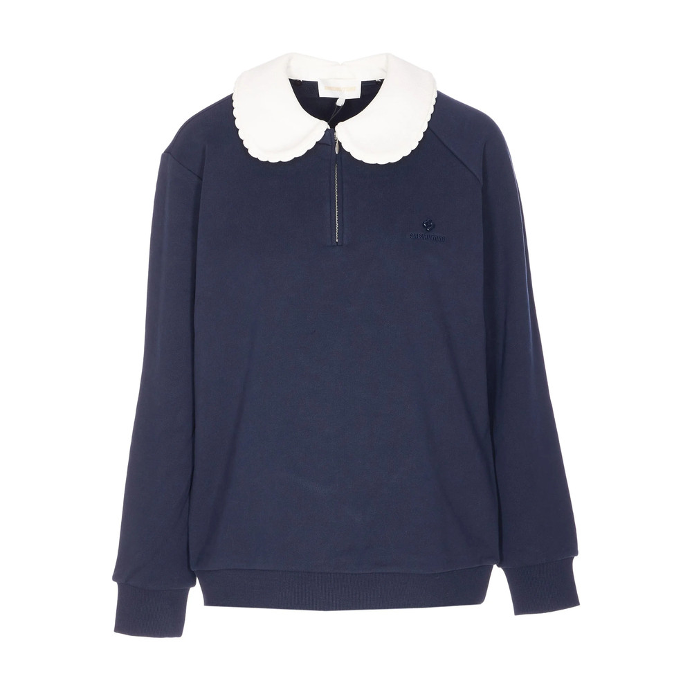 Shushu/tong Doll Collar Embroidered Sweatshirt