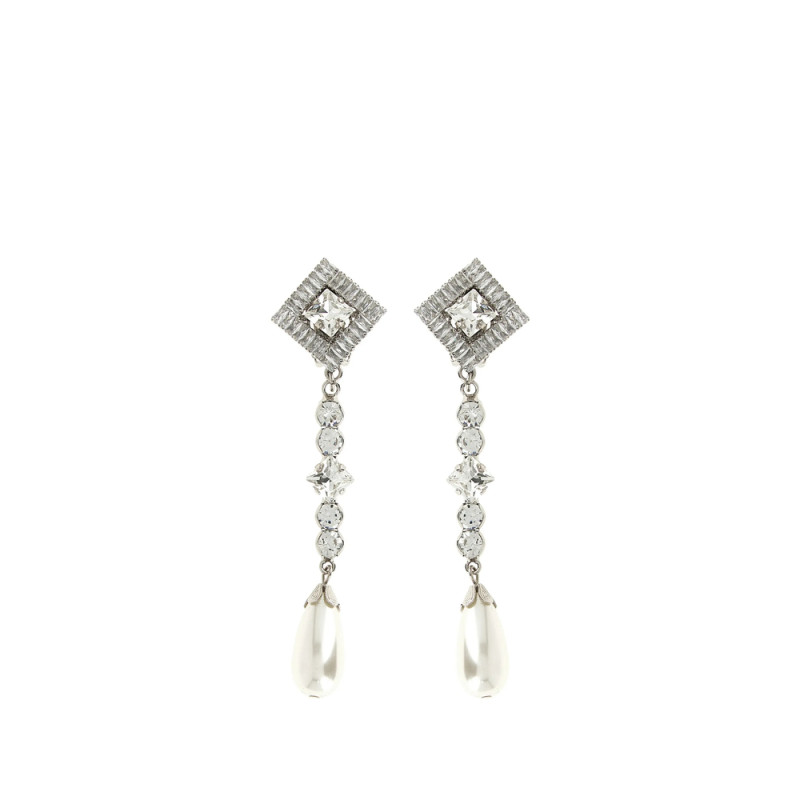 Alessandra Rich Crystal-embellished Drop Earrings