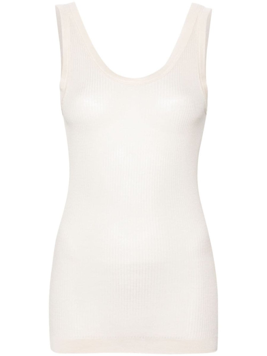 fine-ribbed seamless tank top