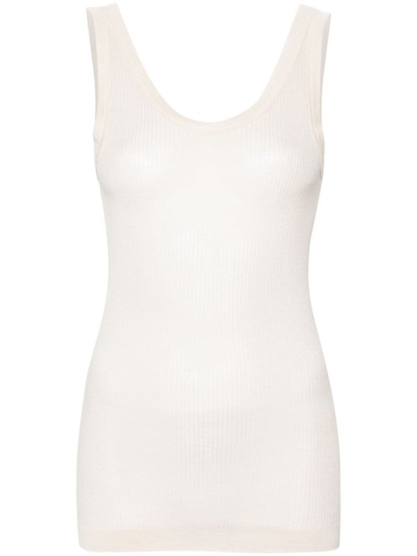 fine-ribbed seamless tank top
