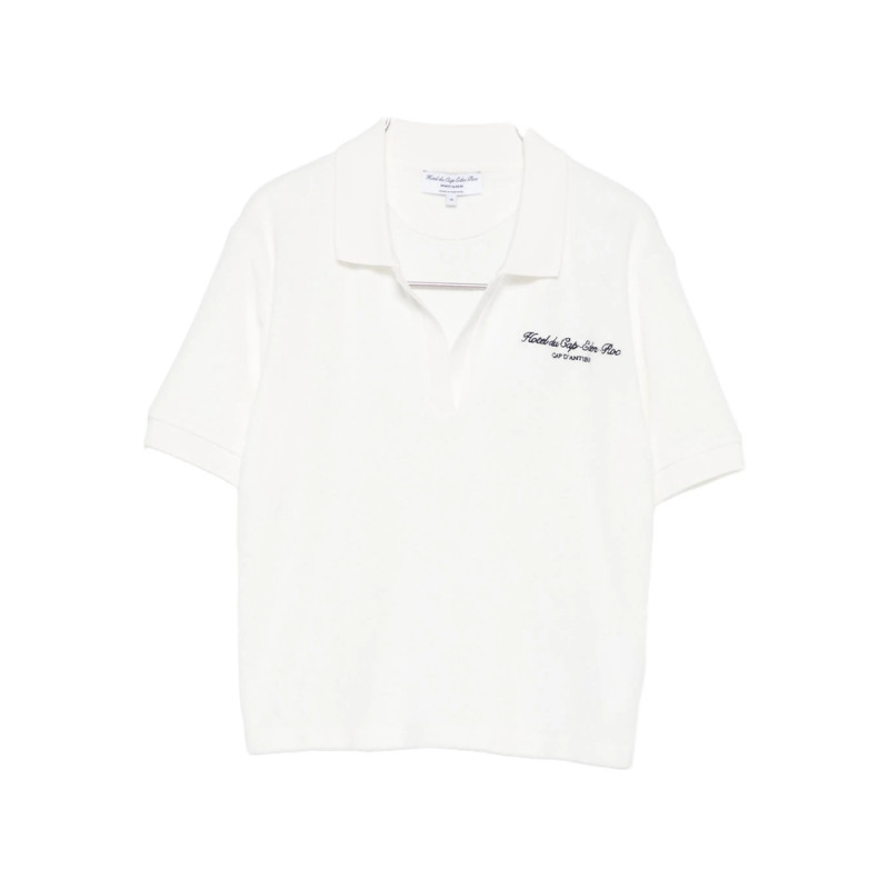 Sporty & Rich Embroidered Cotton Polo Top