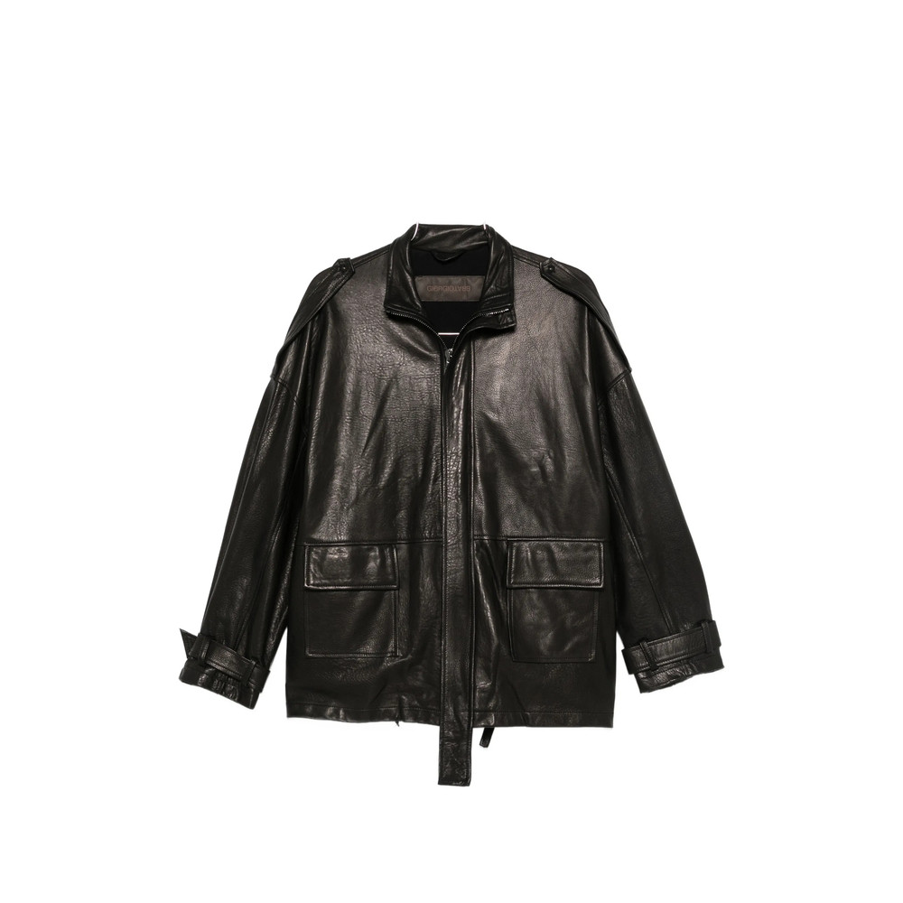 Giorgio Brato Leather Epaulette Jacket