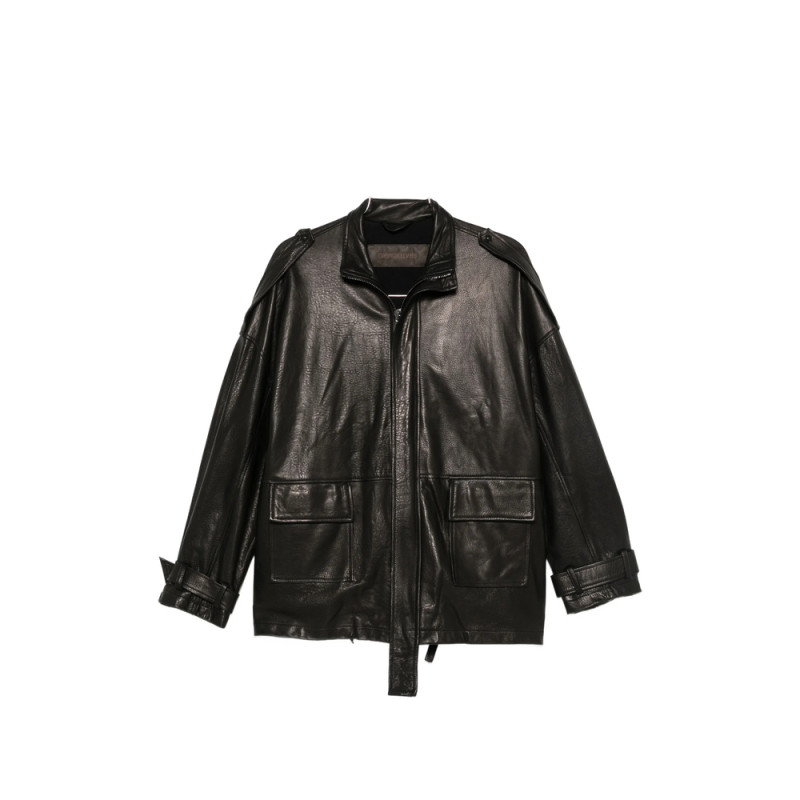 Giorgio Brato Leather Epaulette Jacket