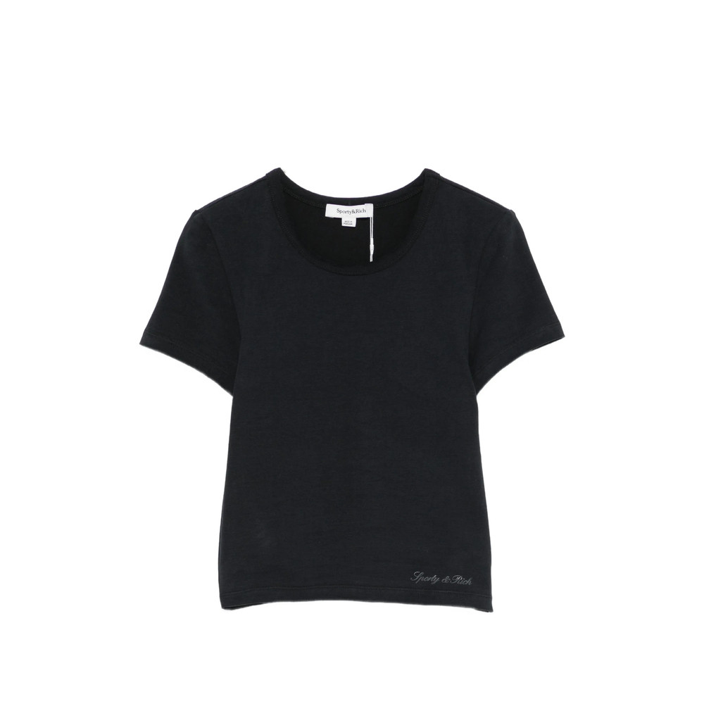 Sporty & Rich Vanessa Logo-print Cropped T-shirt