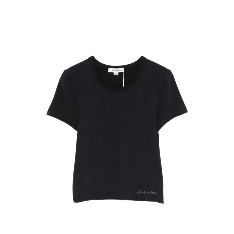 Sporty & Rich Vanessa Logo-print Cropped T-shirt