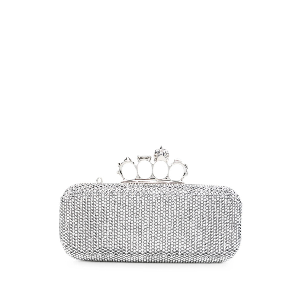 Alexander Mcqueen Long Knuckle Crystal-embellished Clutch Bag