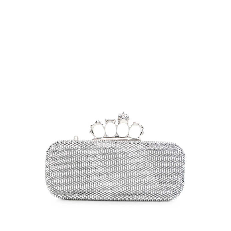 Alexander Mcqueen Long Knuckle Crystal-embellished Clutch Bag