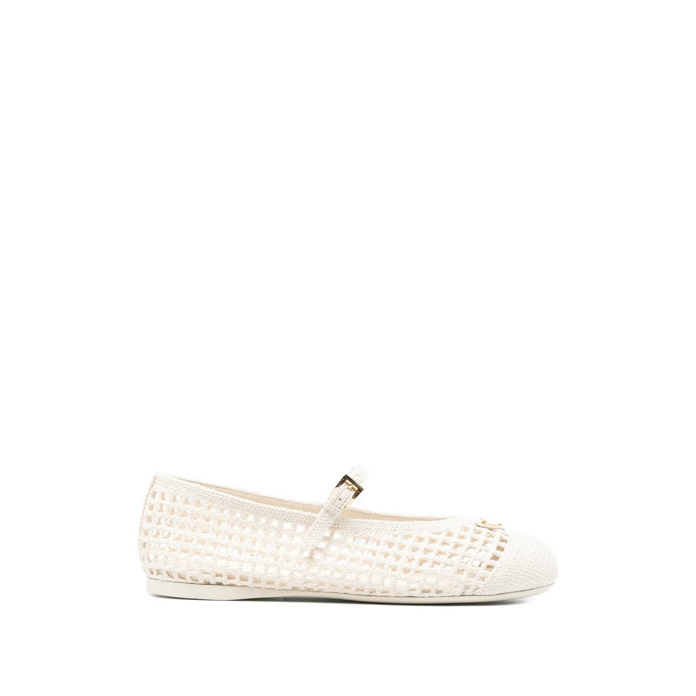 Prada Crochet Patch Ballet Flats